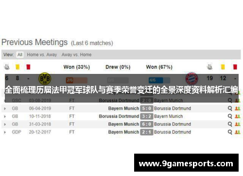 全面梳理历届法甲冠军球队与赛季荣誉变迁的全景深度资料解析汇编